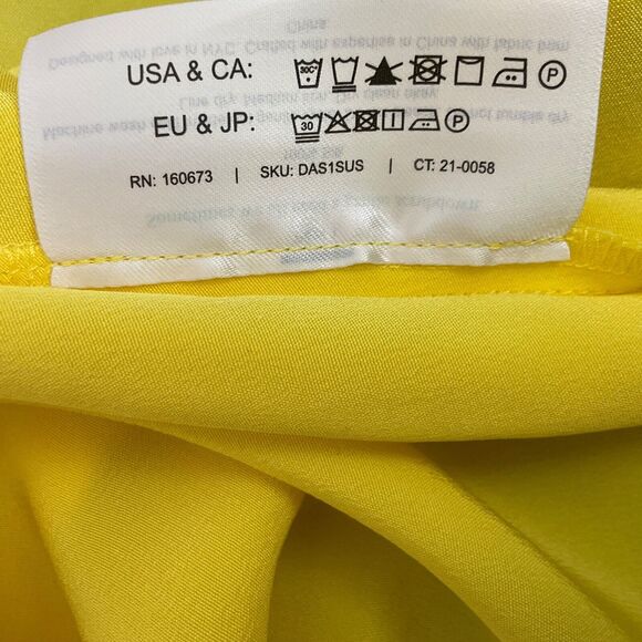 MM Lafleur 100% Silk Sleeveless Tank Top women XS yellow mock neck - Picture 6 of 9